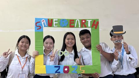 Kampong Cham students turned trash into art for the TrashArt Exhibition & Plastic in Peril Forum at Preah Sihanouk High Schoo