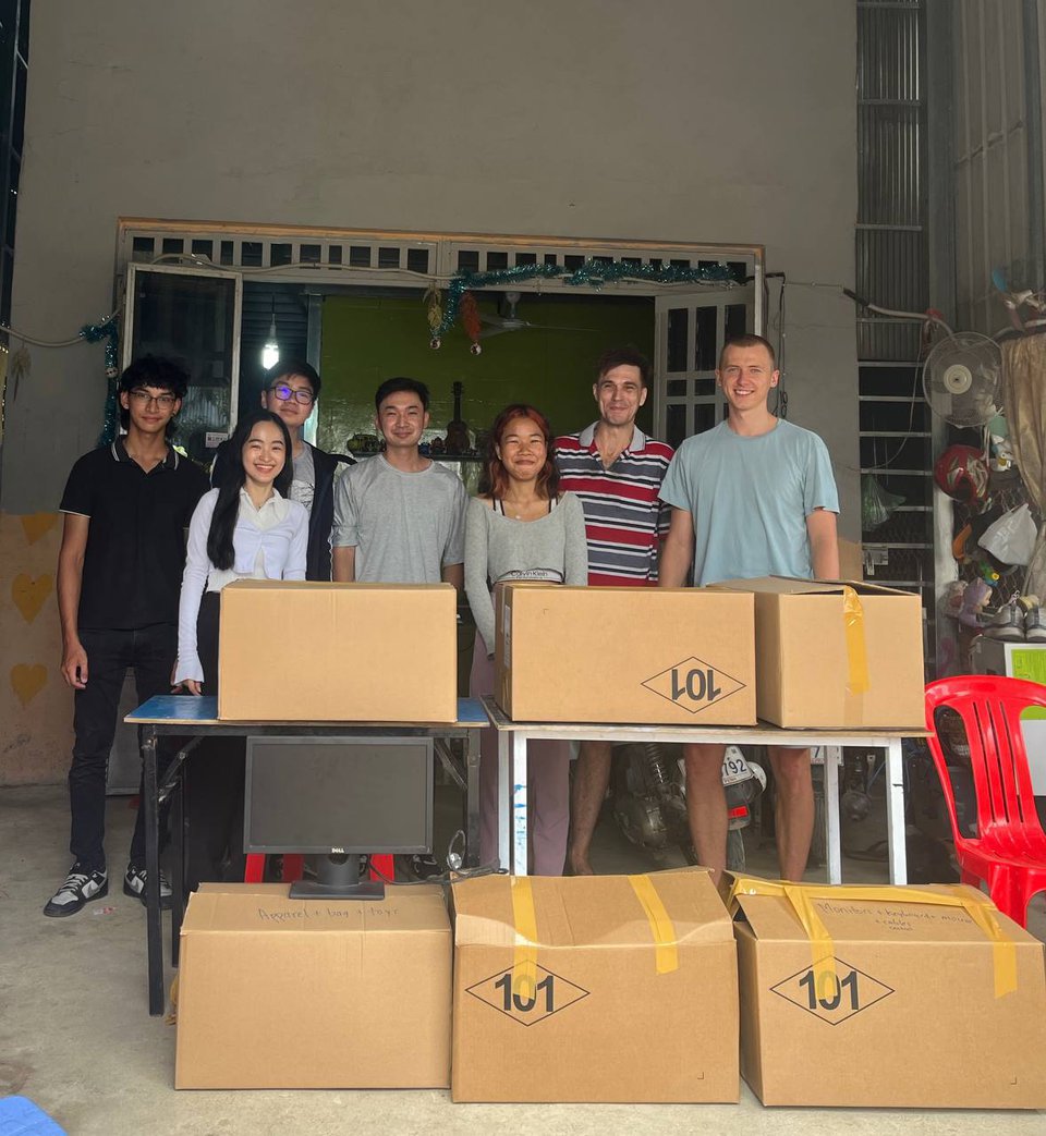 Brosar Charity App team and CamEd students visited TeacherTech and through CamEd Business School, five computers and learning materials were donated. Kiripost/supplied