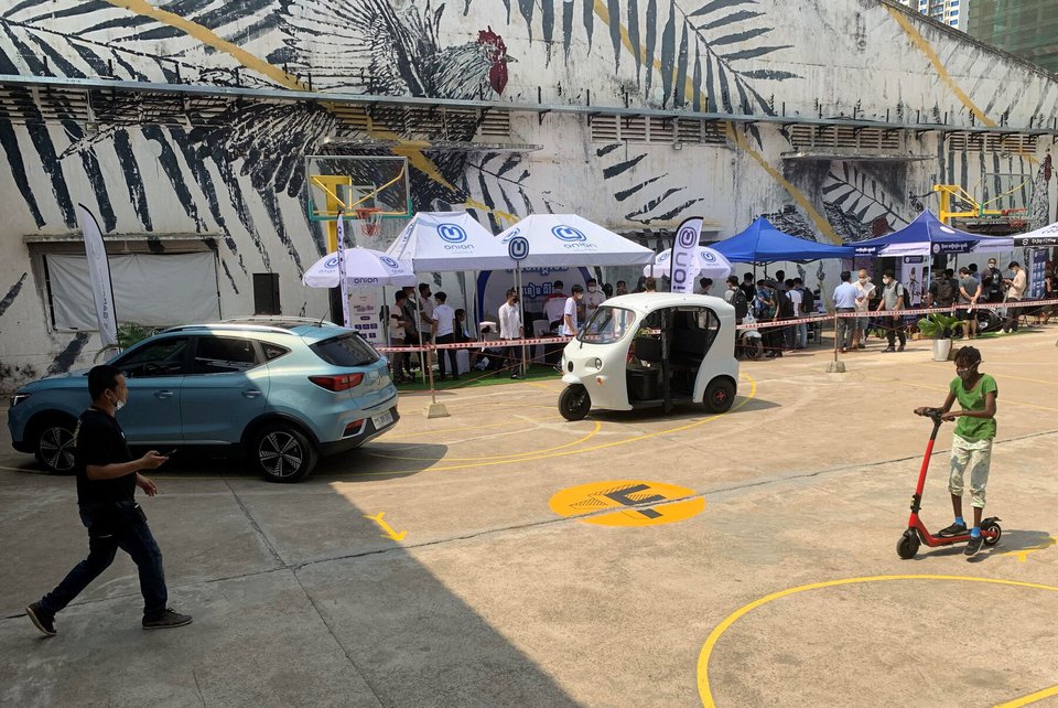 Electric vehicles are competing with massive second-hand vehicle market. Picture: Meas Molika